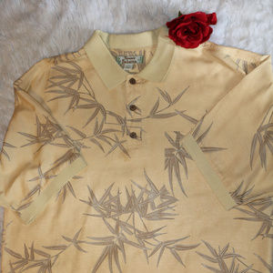 Tommy Bahama Quarter Button Hawaiian 100% Silk